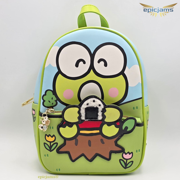 Sanrio Handbags - Sanrio Hello Kitty and Friends Keroppi Onigiri Green Mini Backpack Bag New